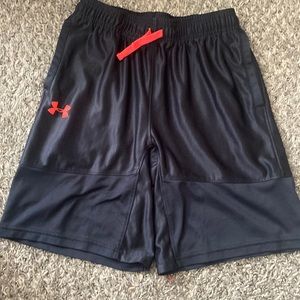 Under Armor, black shorts, kids youth large